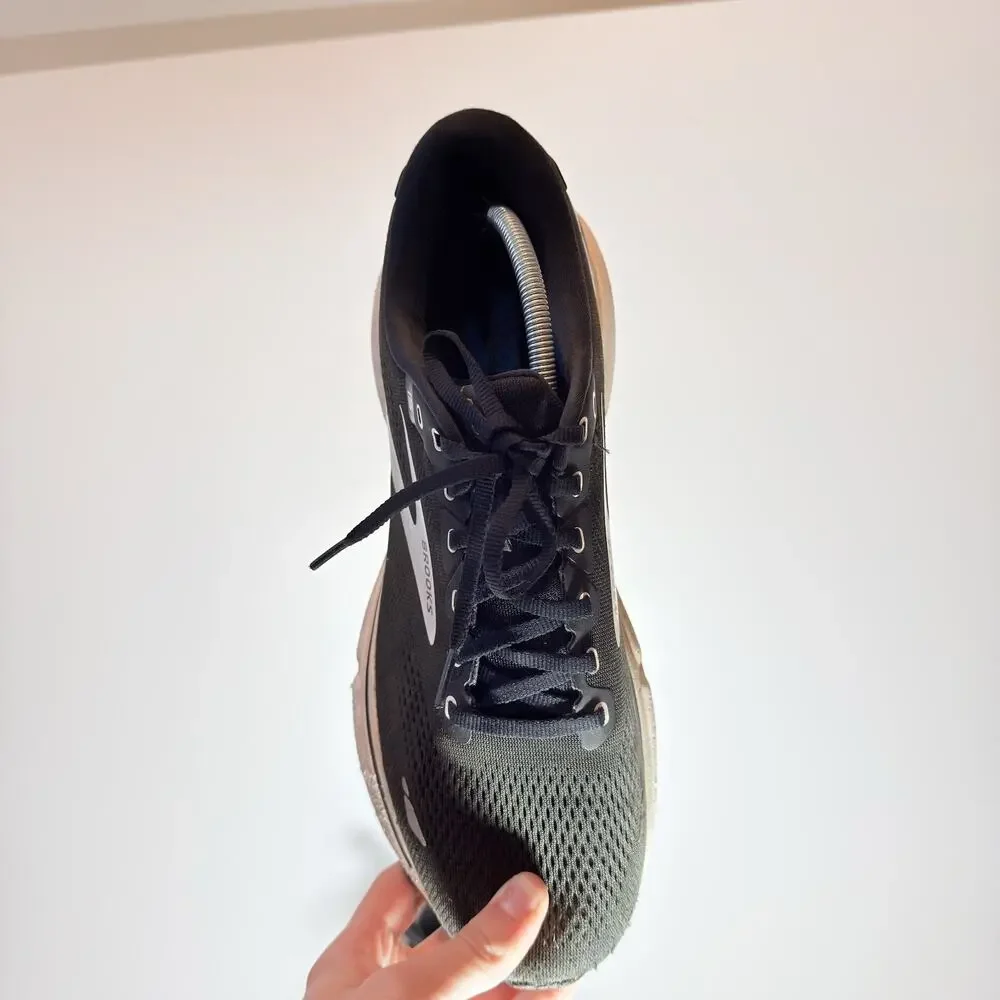 Brooks Ghost 15 Black Grey Men's Size 12.5 Wide 2E Road Running Shoes Sneaker